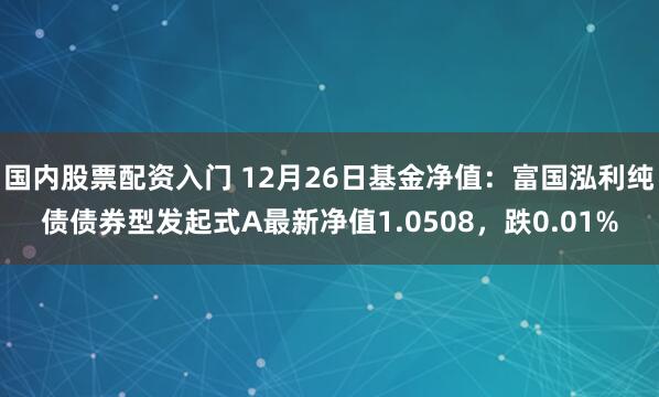 国内股票配资入门 12月26日基金净值：富国泓利纯债债券型发起式A最新净值1.0508，跌0.01%