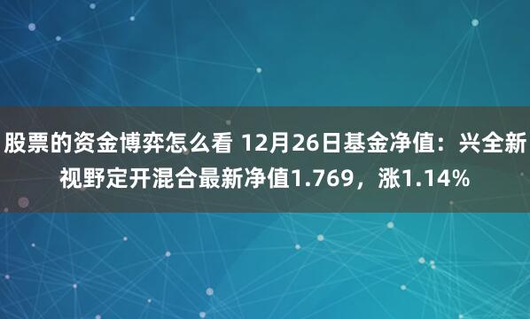 股票的资金博弈怎么看 12月26日基金净值：兴全新视野定开混合最新净值1.769，涨1.14%